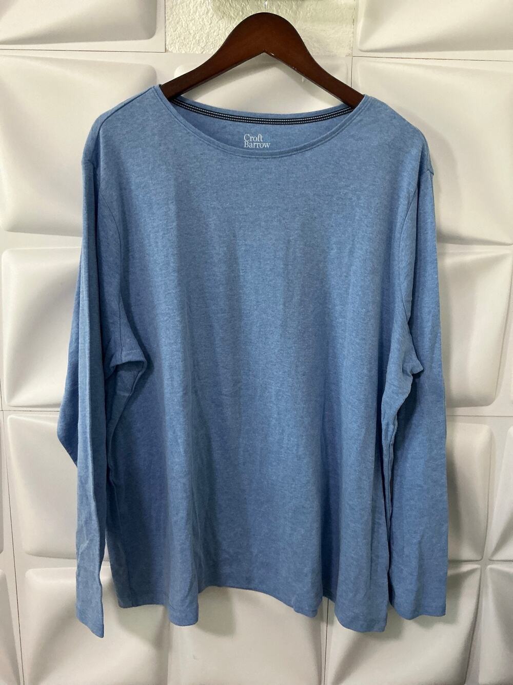 NWOT Croft & Barrow Light Blue Long Sleeve Crew Neck The Classic Tee Women's 2X